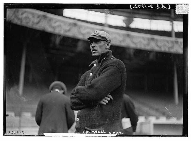 Ray Caldwell of the New York Yankees in 1913 at the Polo Grounds.